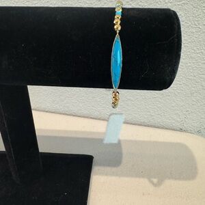 Gorjana Gold Bracelet with Turquoise Marquise Stone